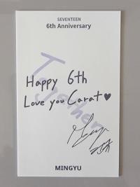 Seventeen Mingyu 6th Anniversary Pendant Photocard