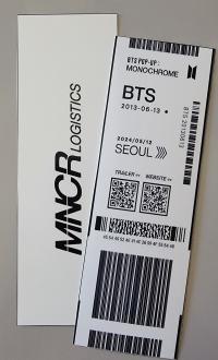 BTS Monochrome Luggage Tag Bookmark and Shipping Label spacer photocard