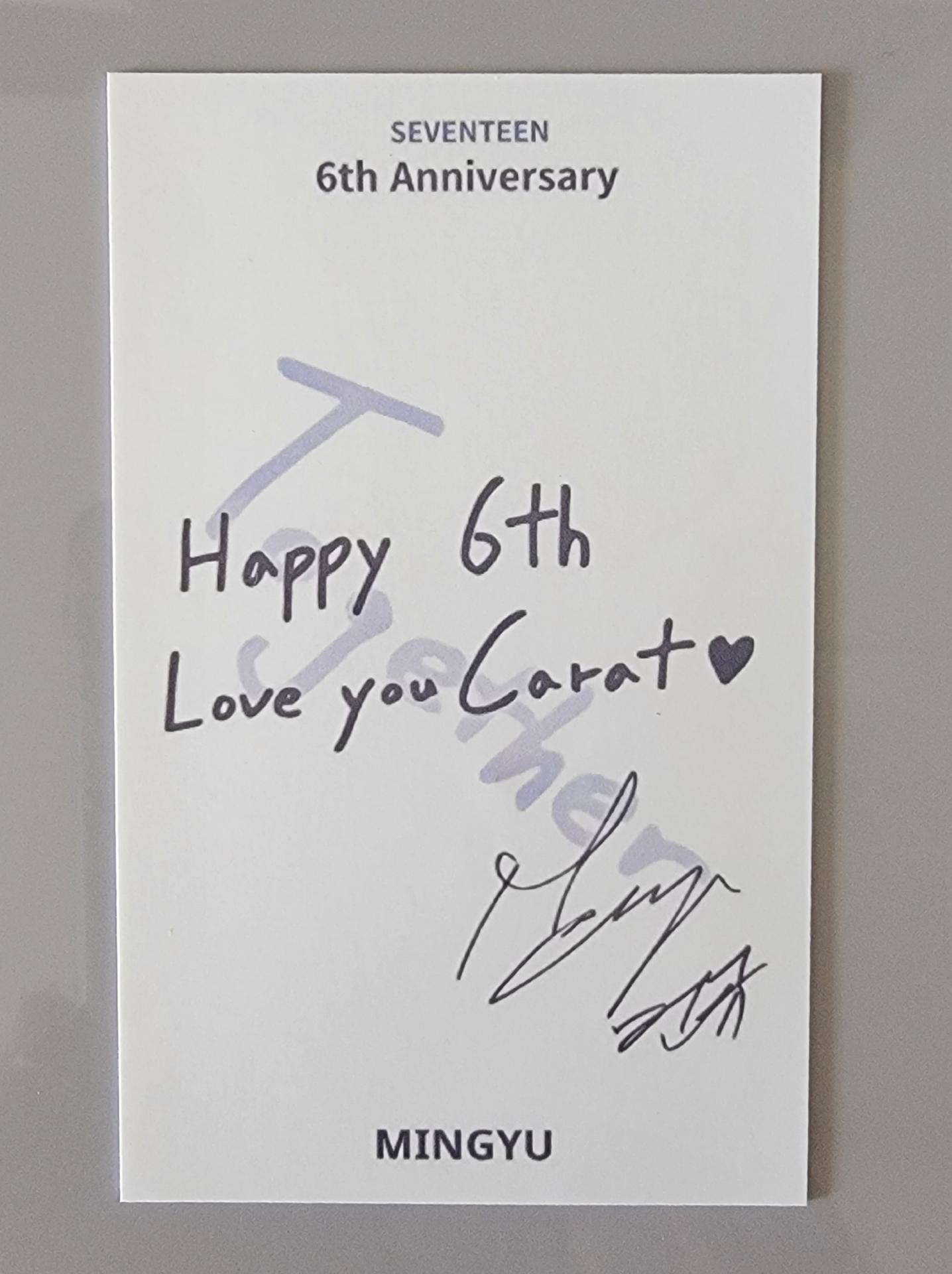 Seventeen Mingyu 6th Anniversary Pendant Photocard