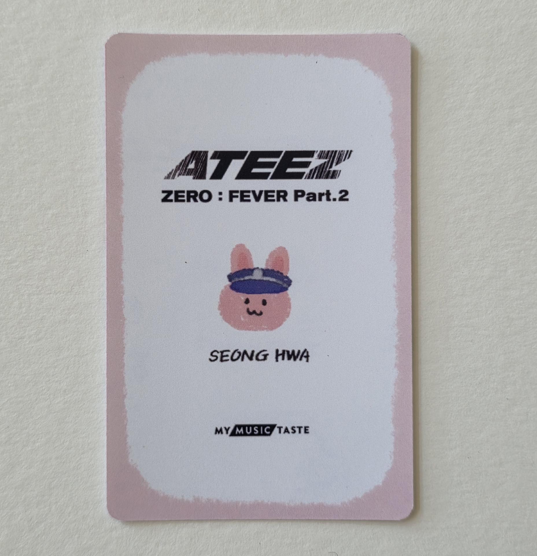 Ateez : Zero Fever Part 2 - MMT Video Call Seonghwa Photocards