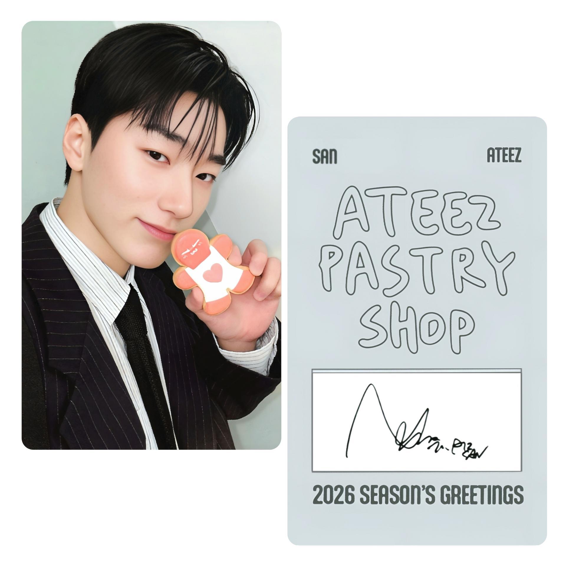 ATEEZ : Seasons Greetings 2026 : Pastry Shop Set A Cookie Photocards