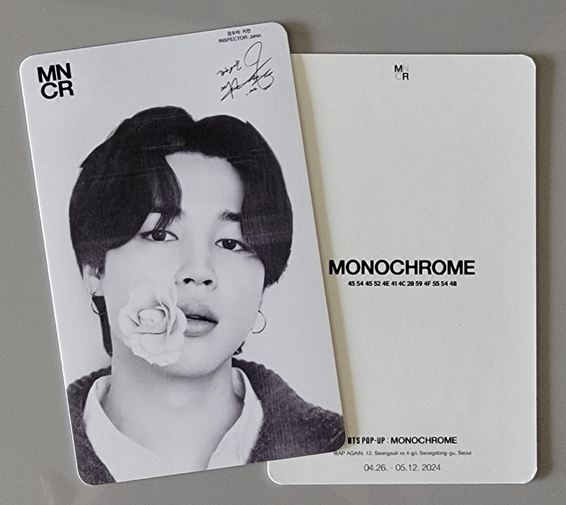 BTS Monochrome delivery Inspection Photocards