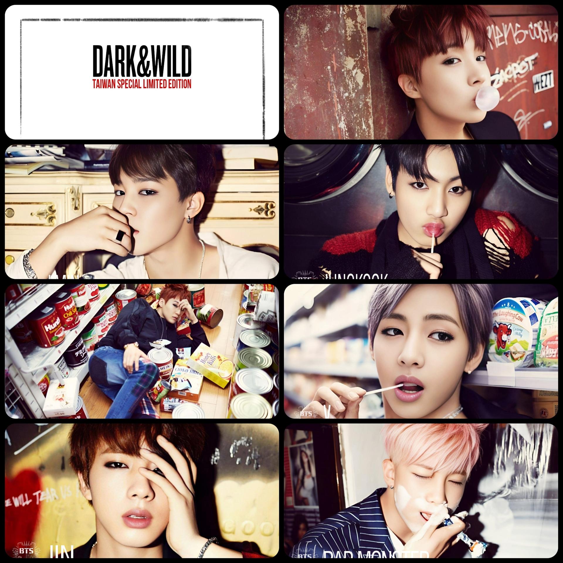 BTS - Dark & Wild Taiwan Special Edition Photo cards *Extremely Rare* Set B