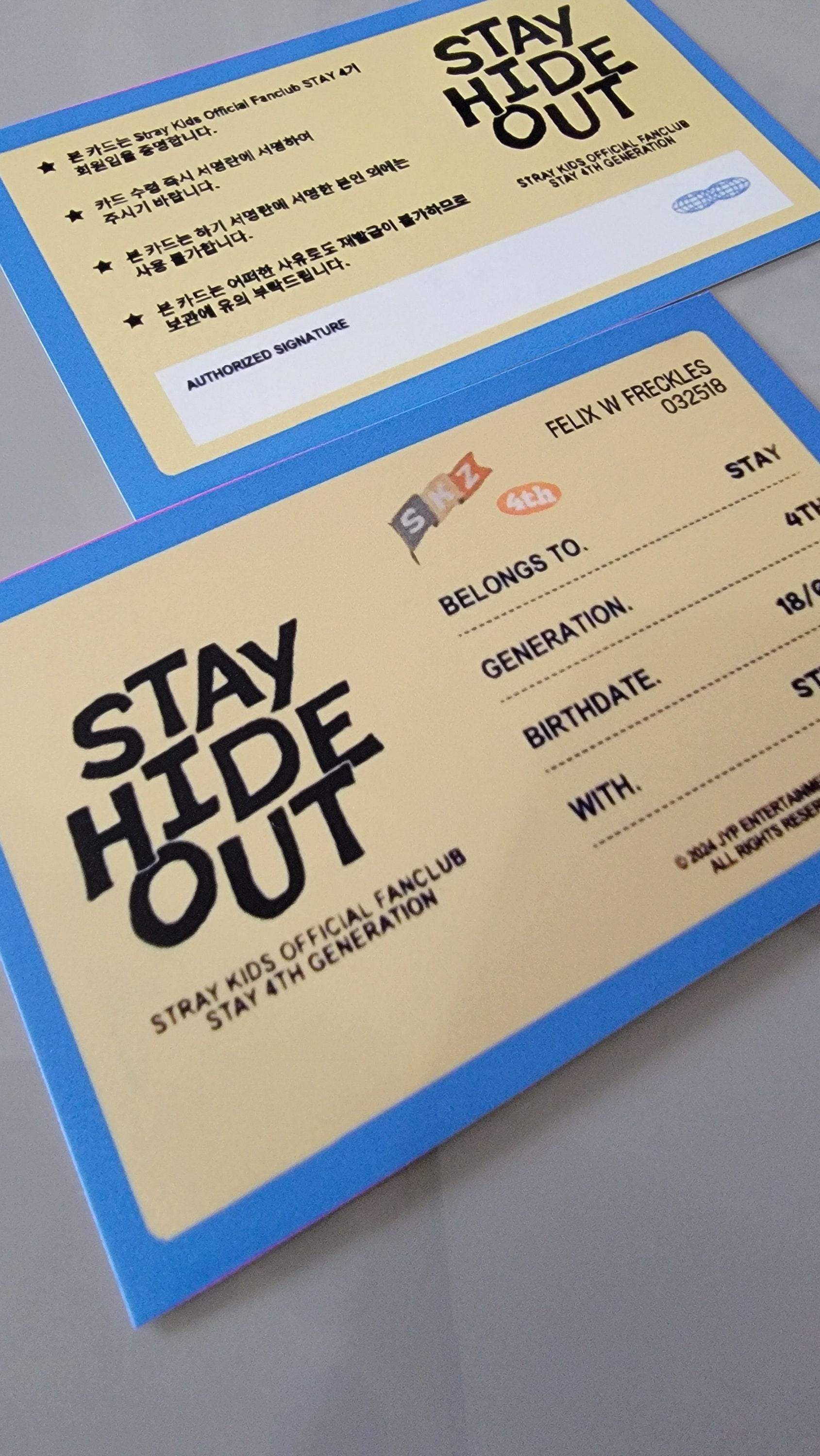Stray Kids Personalized Stay Membership cards